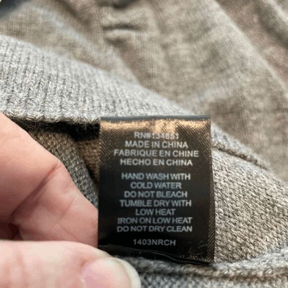 WAYF Lola Puff Sleeve Sweater Dress Gray Knit Mini Mock Neck Pull-Over S - Picture 11 of 12